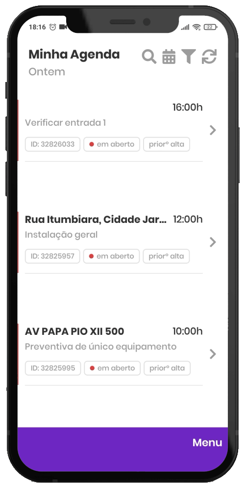 App Auvo em um celular