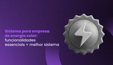 título melhor sistema para empresa de energia solar com ícone de energia fotovoltaica ao lado