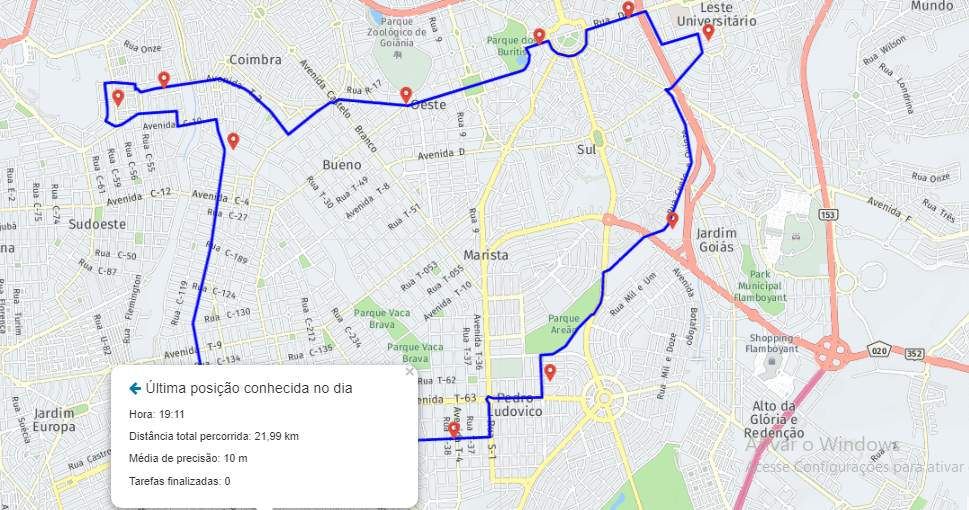 relatório de km rodado