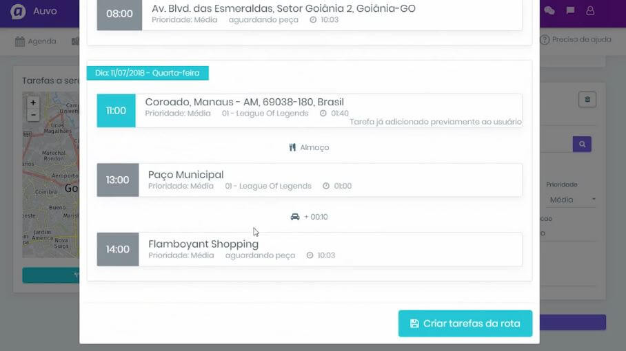 controle de visitas Auvo