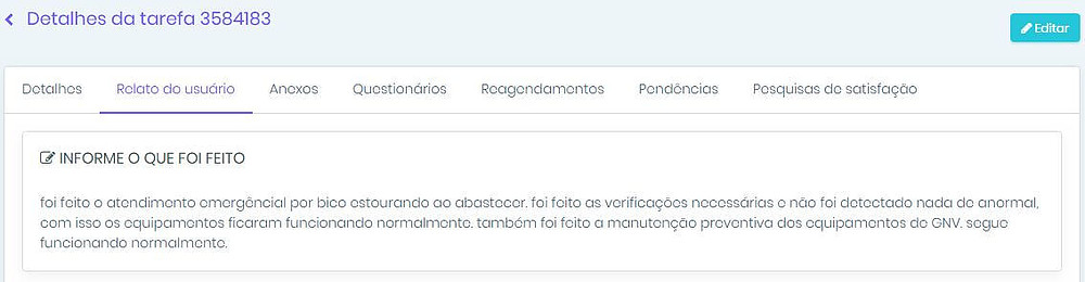 detalhes da visita