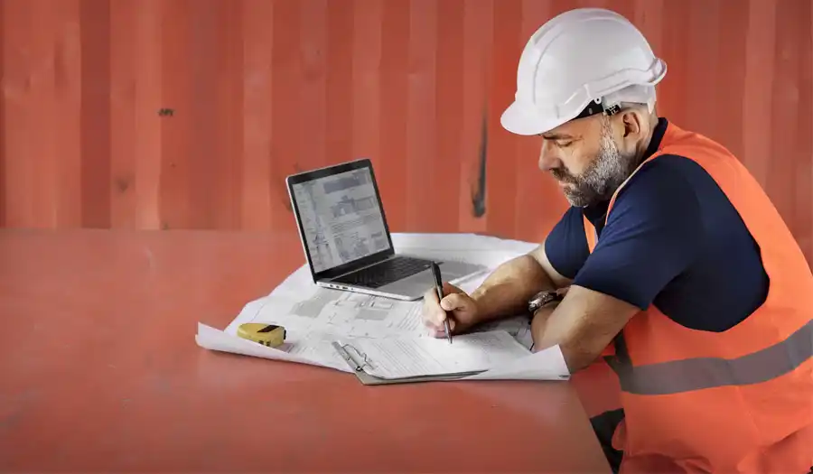 trabalhador calculando 